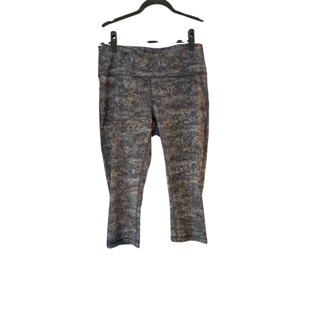 Lululemon Wunder Under Gray Pattern Sz 14 Womens Leggings